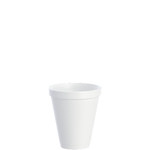 12oz White Squat Foam Cup