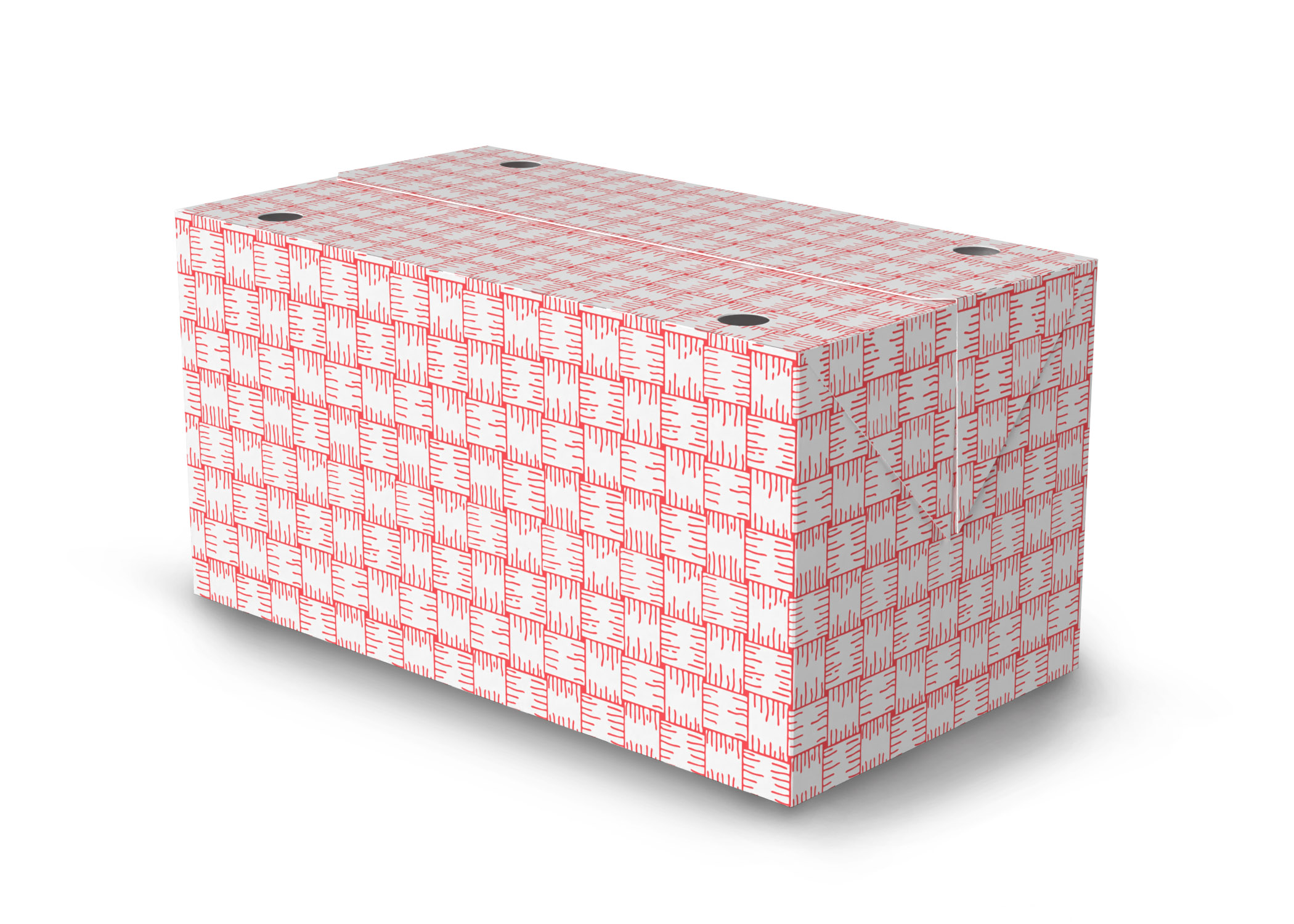 8.88"x4.88"x4.5" Fast Top Basket Weave Takeout Food Boxes