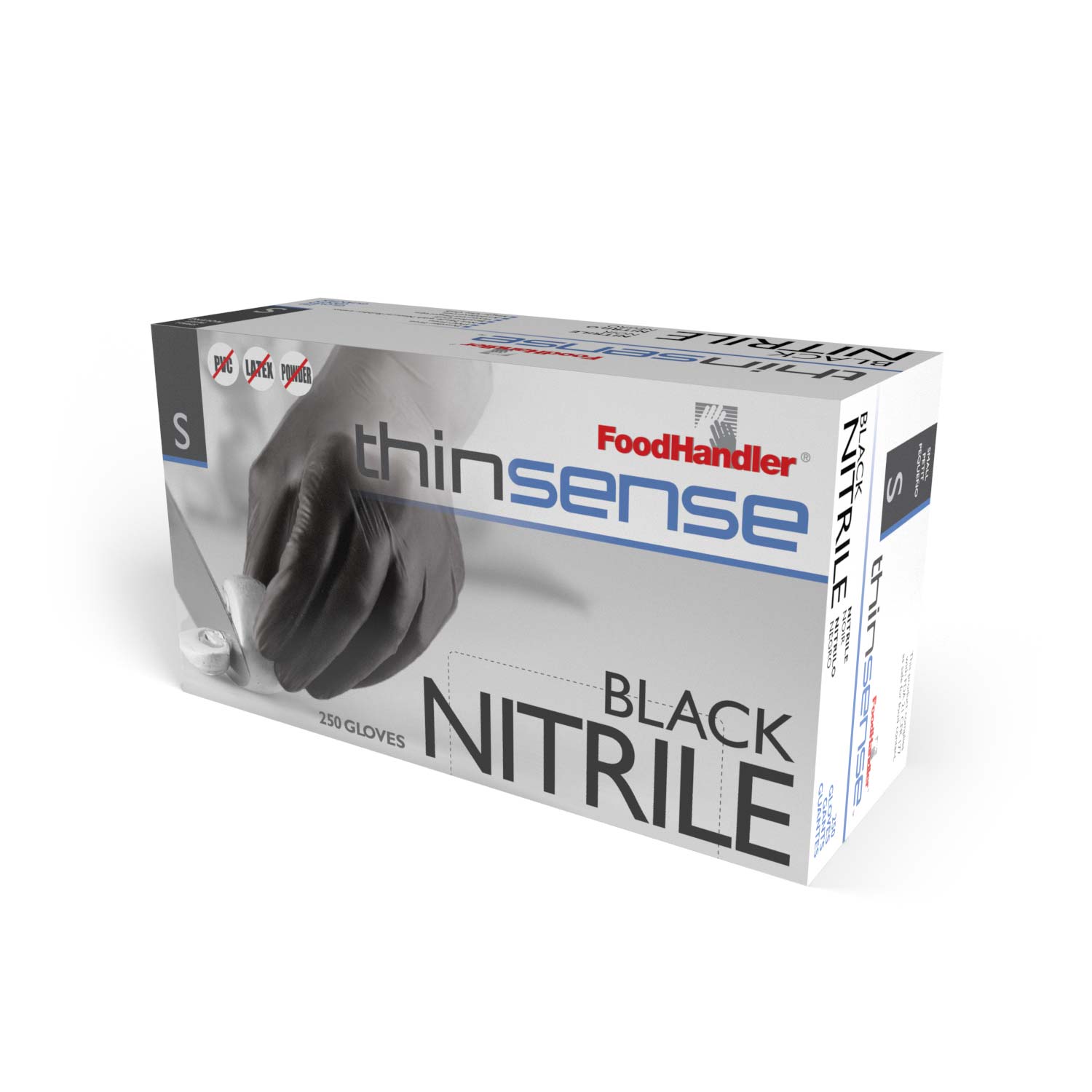 Thinsense™ Black Nitrile Powder Free Gloves-Small