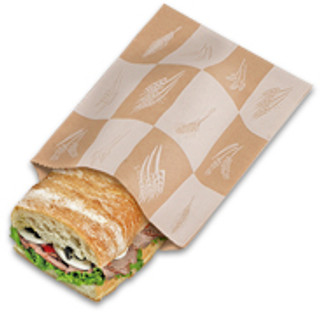 6.5" x 2" x 8" EcoCraft® Grease Resistant Artisan Sandwich Bag