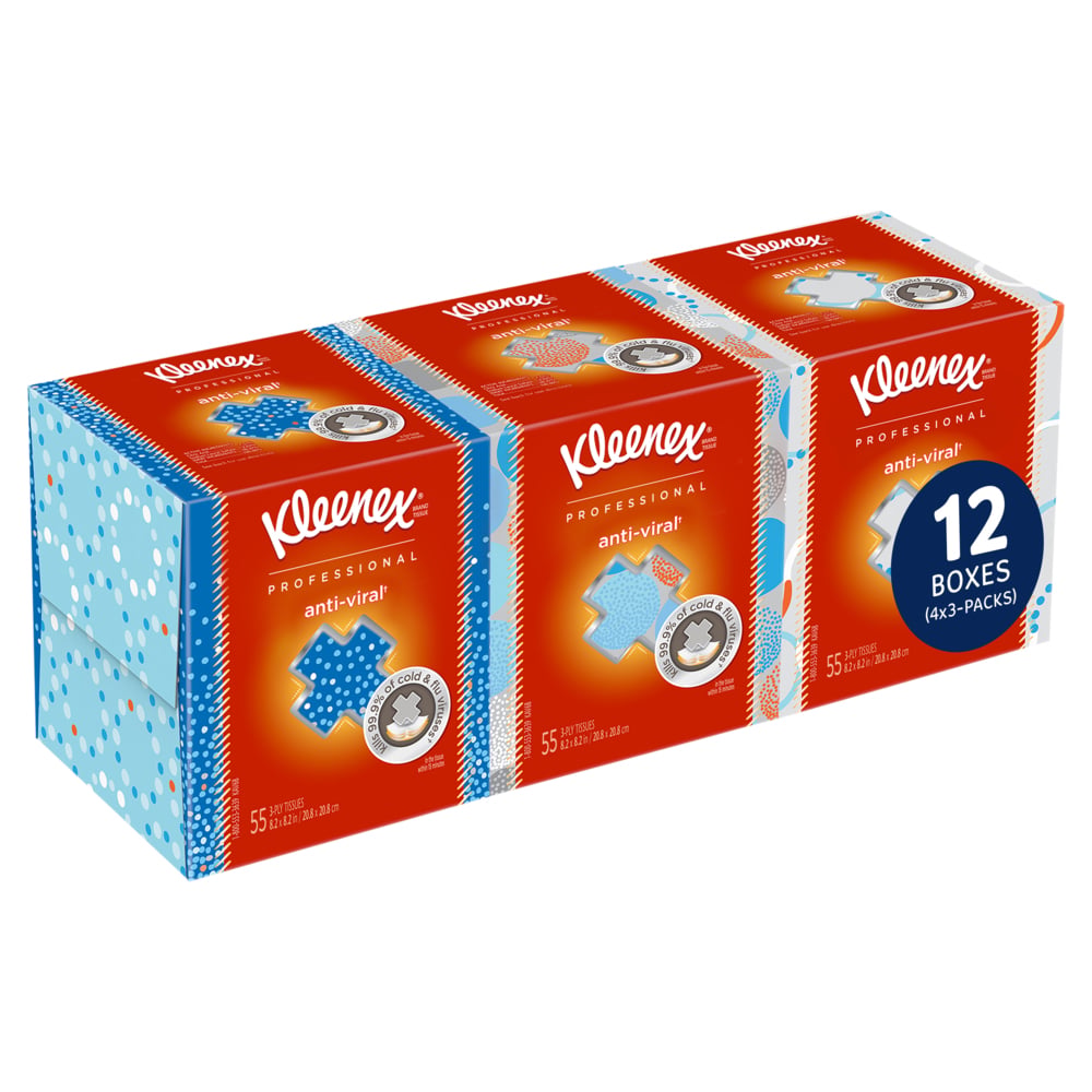 Kleenex® Specialty 3-Ply Anti-Viral Facial Tissue