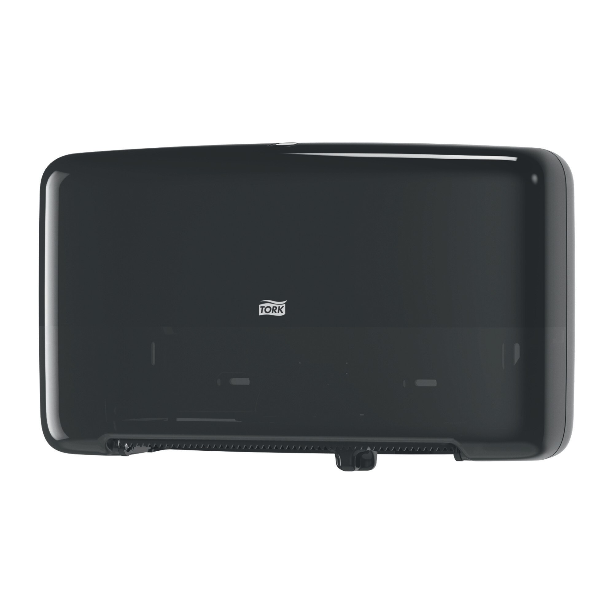 Tork Twin Mini Jumbo Bath Tissue Dispenser - Black - 10.1" x 17" x 5.7"