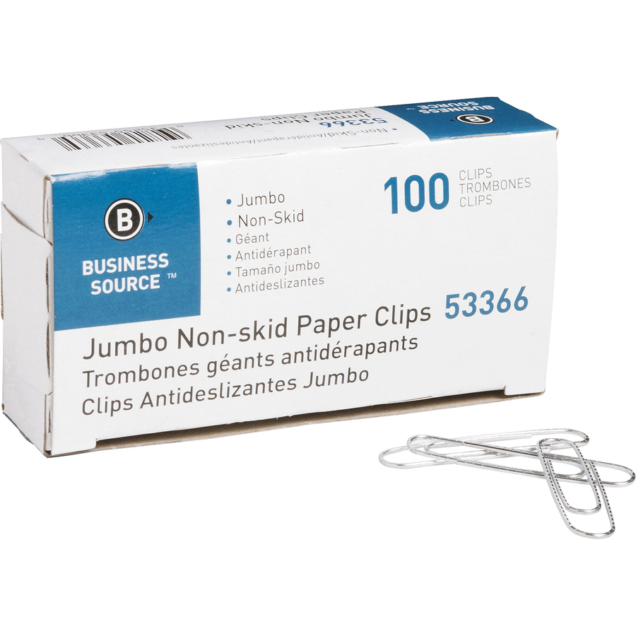Business Source Jumbo Non-Skid Paper Clips