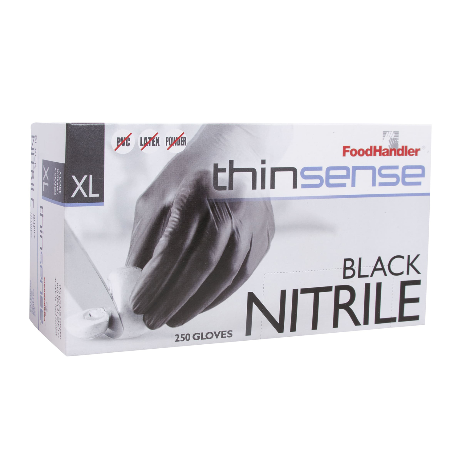 Thinsense™ Black Nitrile Powder Free Gloves-Extra Large