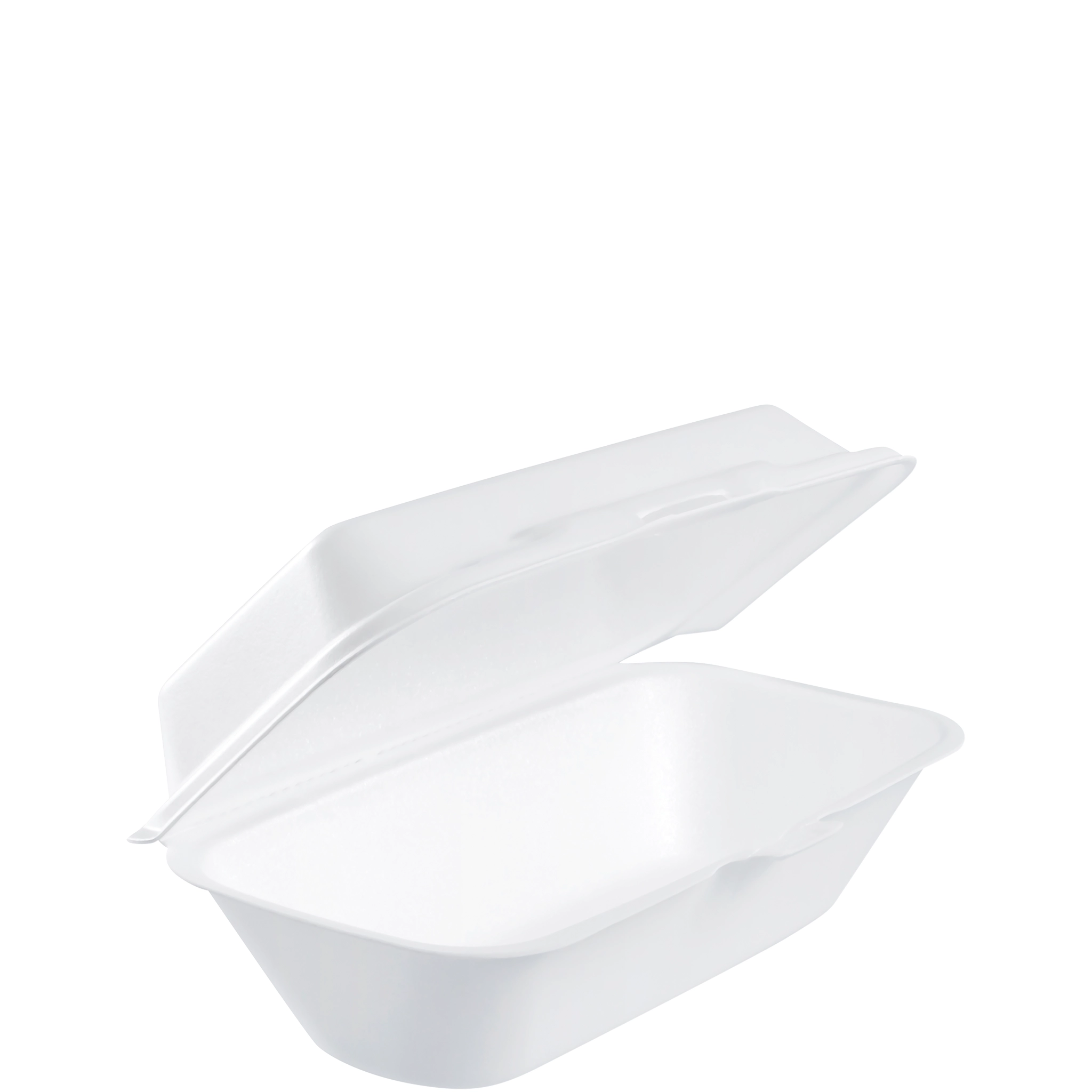 9.8"x5.2"x3.3" Foam Hoagie/All Purpose Container with Removable Lid - White