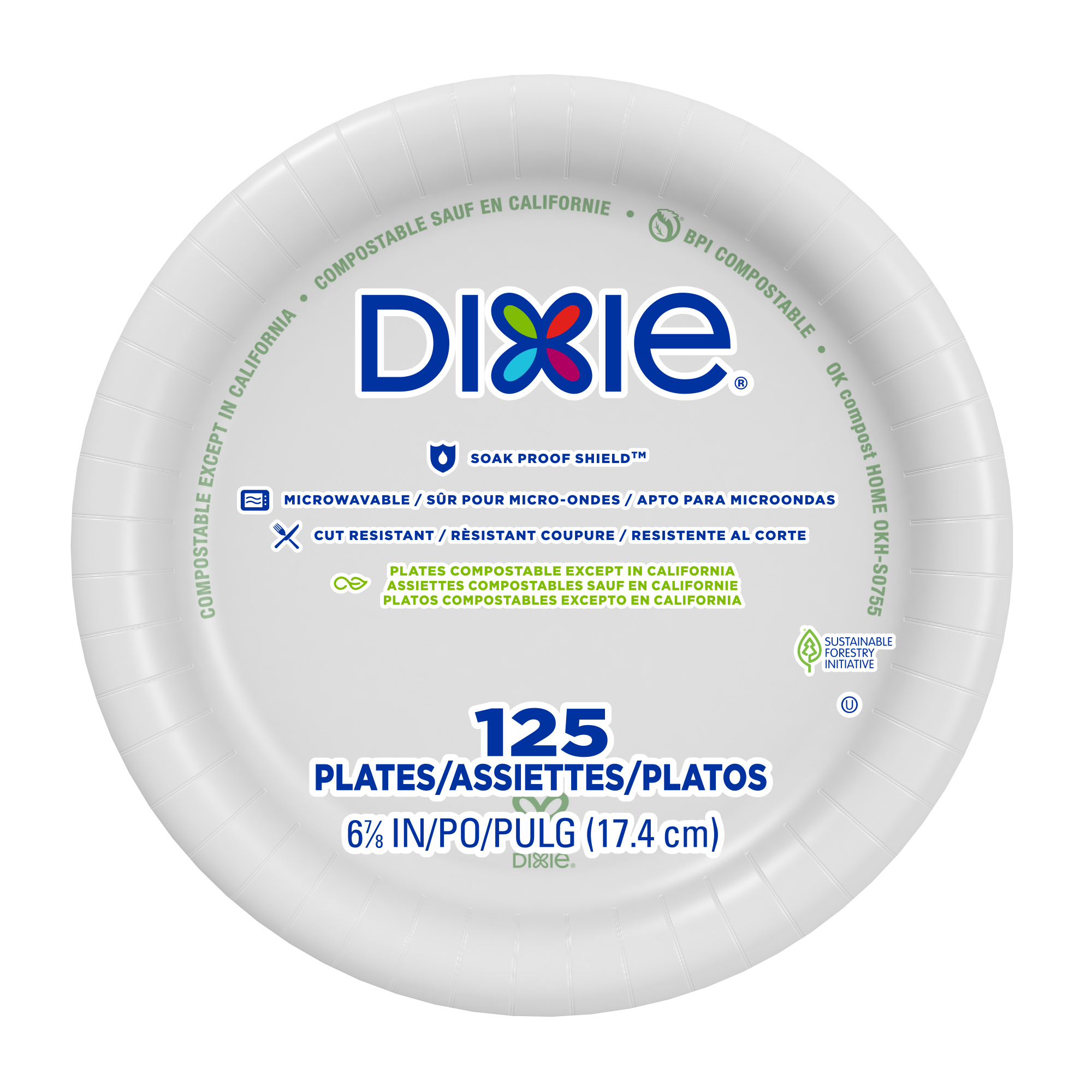 Dixie® 6 7/8" Medium Weight Paper Plate-White