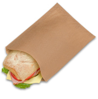 6-1/2" x 1" x 8" EcoCraft® Grease Resistant Sandwich Bag
