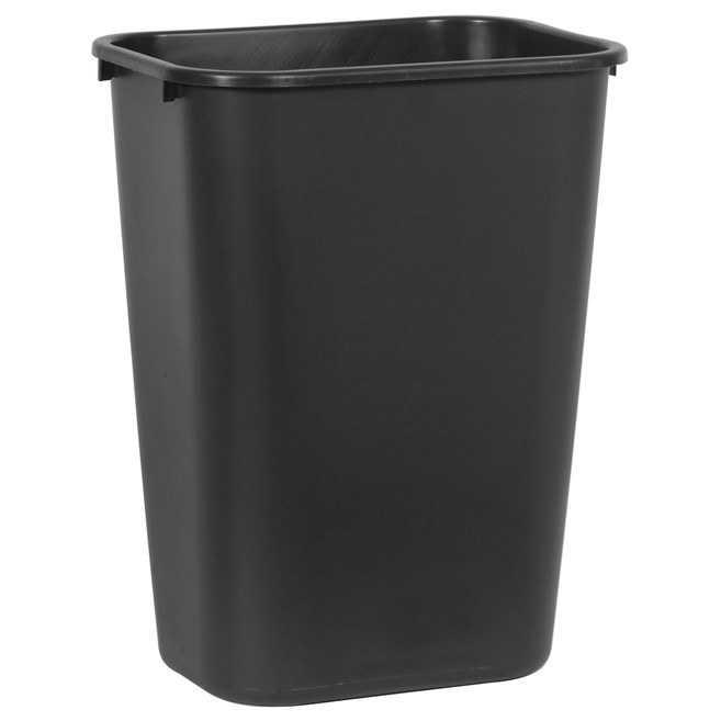 41 Qt Deskside Wastebasket - Black