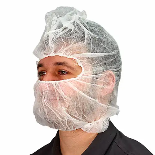 Polylite (Polypropylene) Hood Bouffant/Beard Cover Combo-White