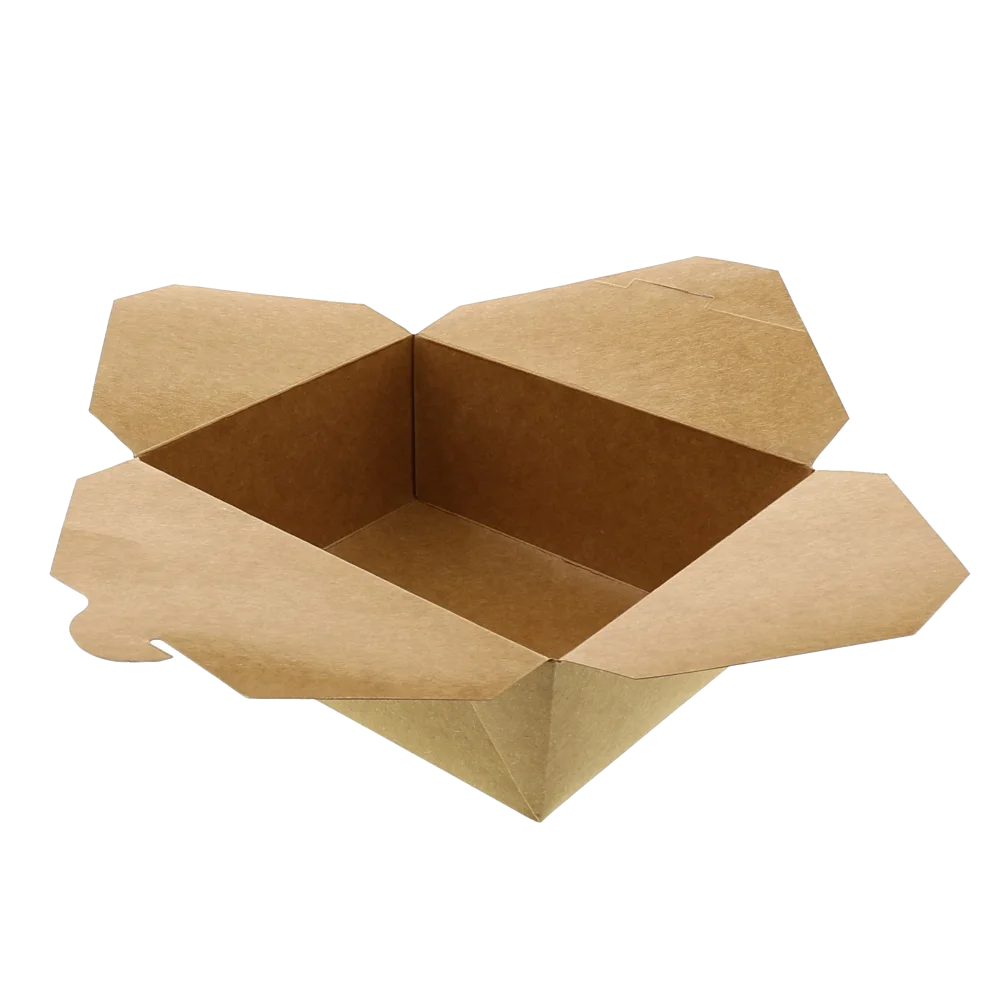 #8 Kraft Folded Takeout Box 6" X 4-3/4" X 2-1/2"
