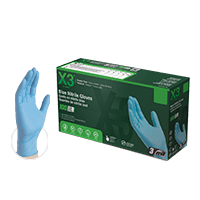X3® Nitrile Industrial Powder-Free Disposable Gloves - Blue - X-Large - 10/100s