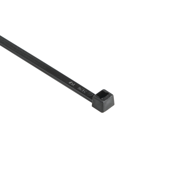 12" 50 Pound Tensile Strength Black Cable Tie