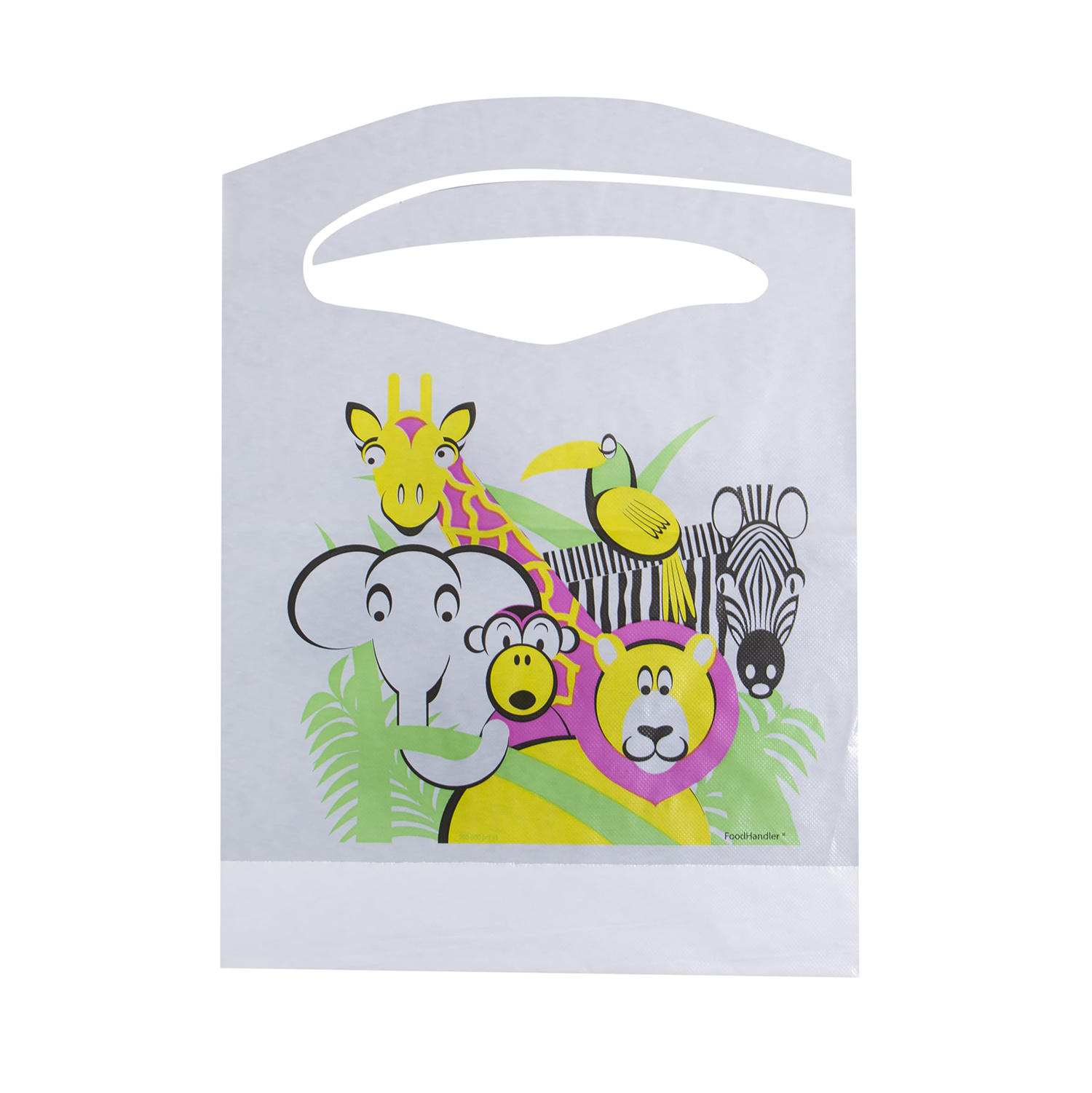 10.5” x 14.5” Jungle/Farm Animal Print Bib with 2" Catch Pocket