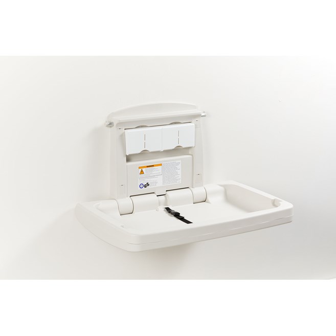 33.2” x 21.5” x 4.0” - Horizontal Baby Changing Station - Platinum