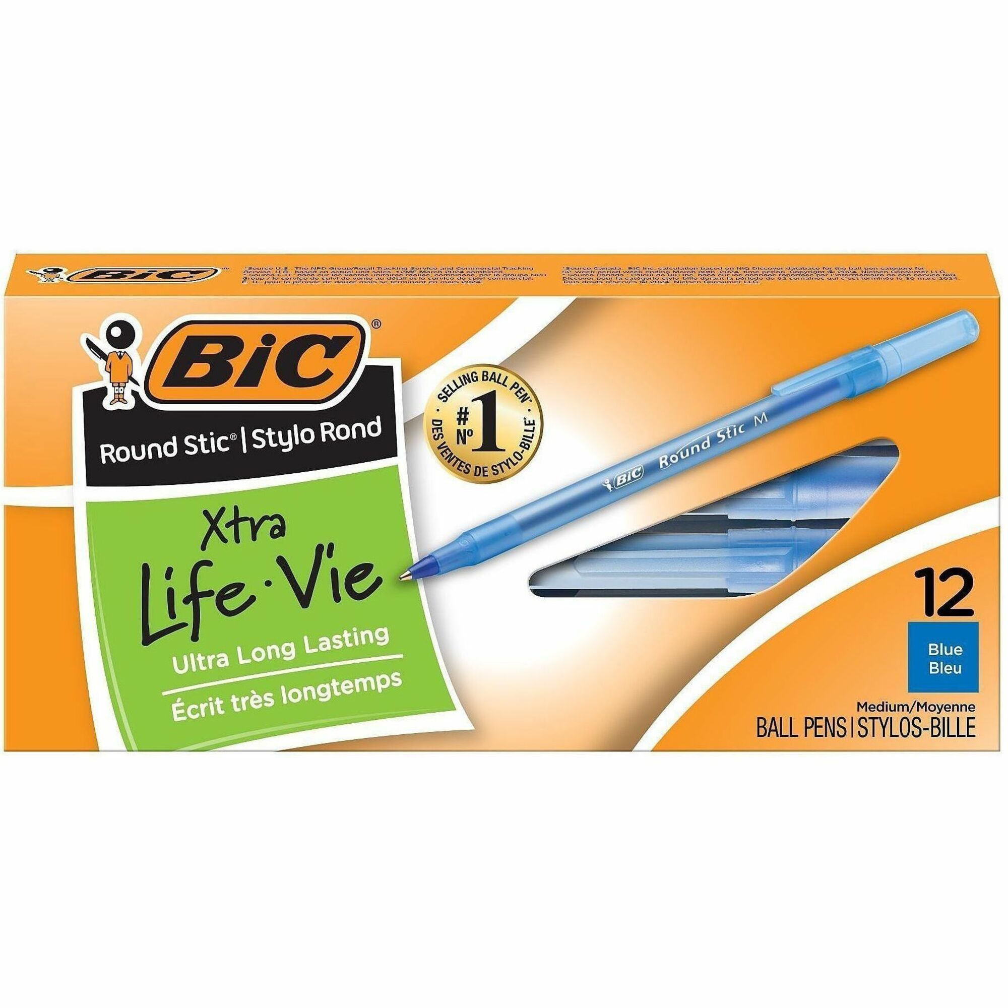 Bic® Round Stic® Ballpoint Pens-Blue Ink