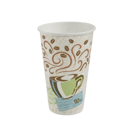 16 oz Dixie® PerfecTouch® Coffee Haze Insulated Paper Hot Cups