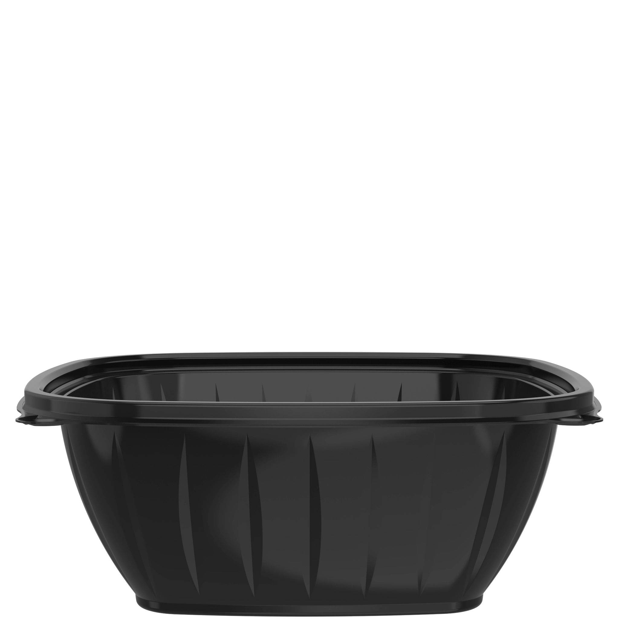 64 oz PP Plastic Square Bowl - Black