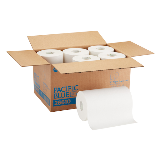 9"x400' Pacific Blue Ultra® White Hardwound Roll Paper Towel