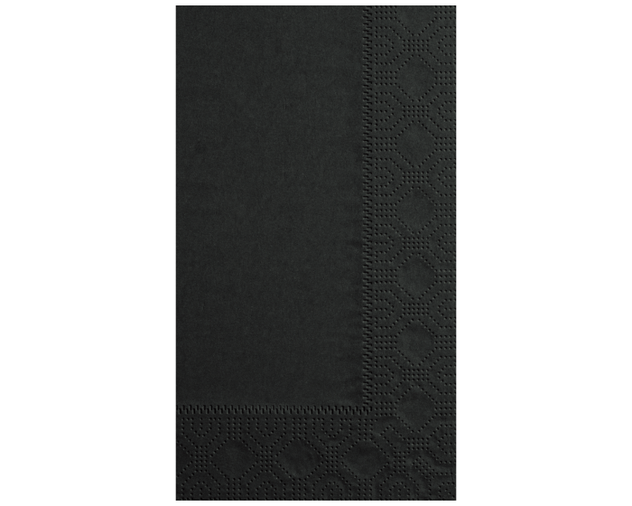 15" x 17"2-Ply Black Dinner Napkin - 1/8 Fold