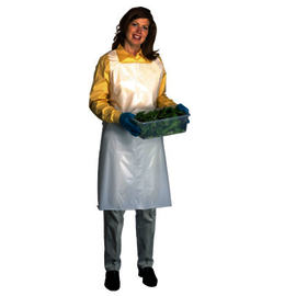 Radnor® Medium Weight Disposable Bib Apron - 28” x 46” - 1.5Mil - White - 100/CS