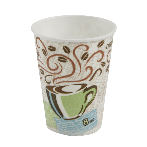 8 oz Dixie® PerfecTouch® Coffee Haze Insulated Paper Hot Cups