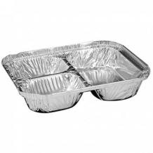 24 Oz 8-1/2" x 6-3/8" x 1-15/32" 3 Compartment Foil Oblong 35 Ga Pan With Board