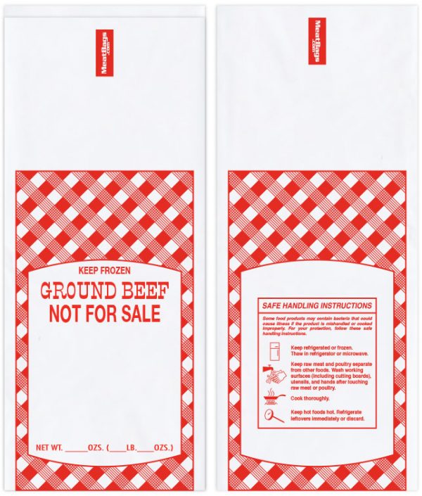 1 lb Ground Beef Meat Bags With Not For Sale Printed