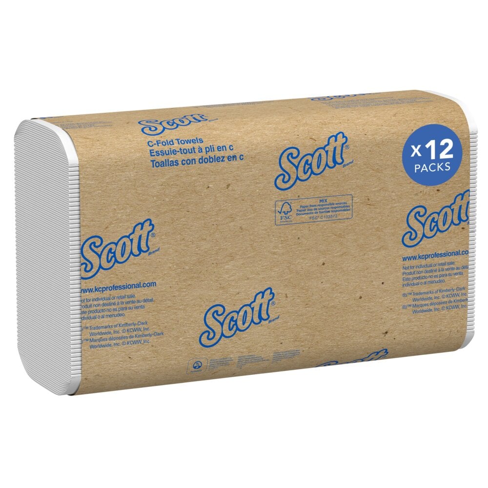 10-1/8" x 13-1/8" Scott® 1-Ply C-Fold Towels-White