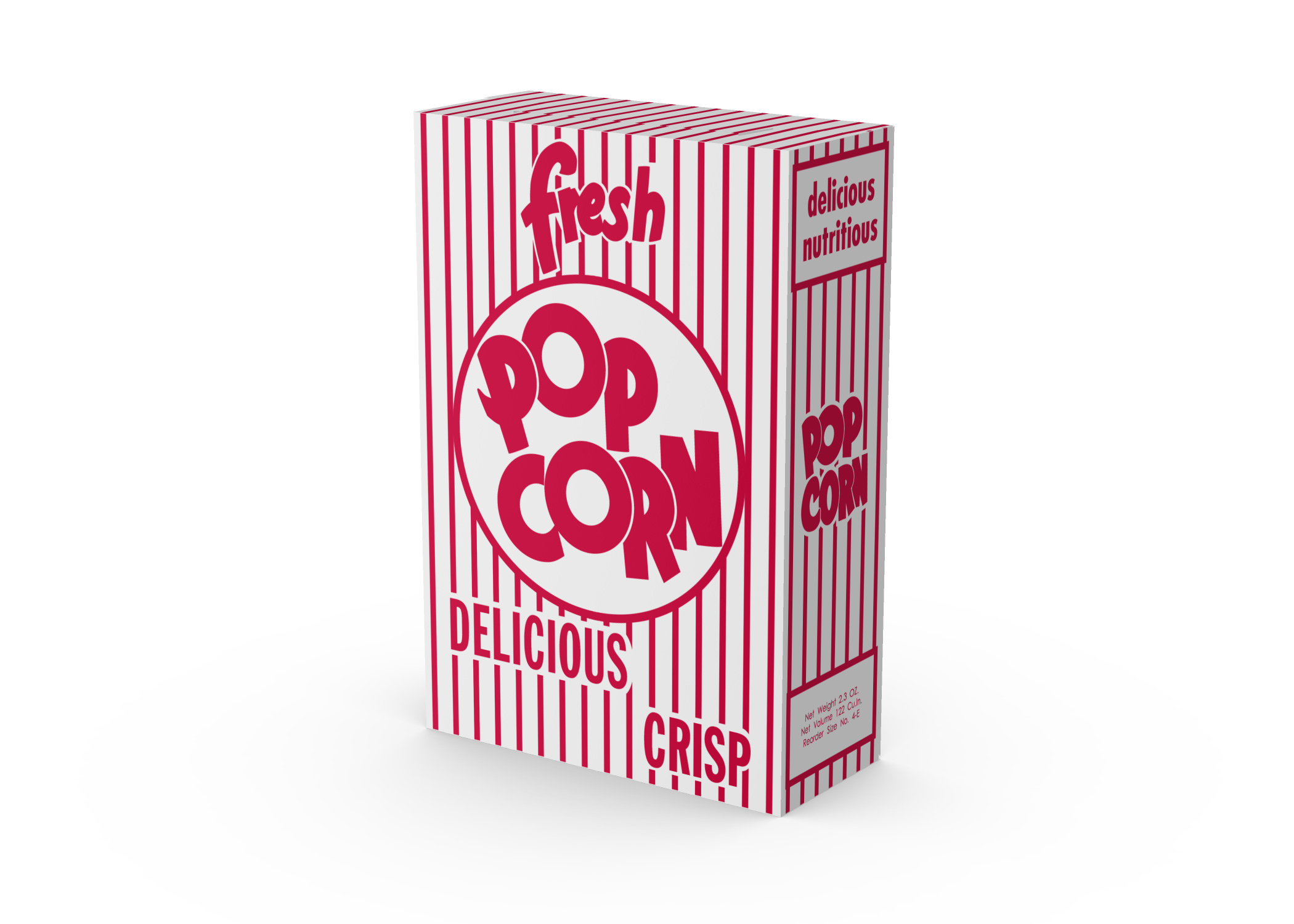 2.3oz 4E Hook & Eye Closure "Fresh Popcorn" Box
