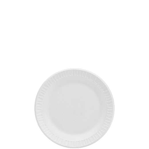 6" Non-Laminated Foam Plate-White
