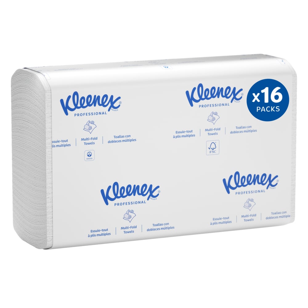 10-1/8" x 13-1/6" Kleenex® 1-Ply C-Fold Towels-White