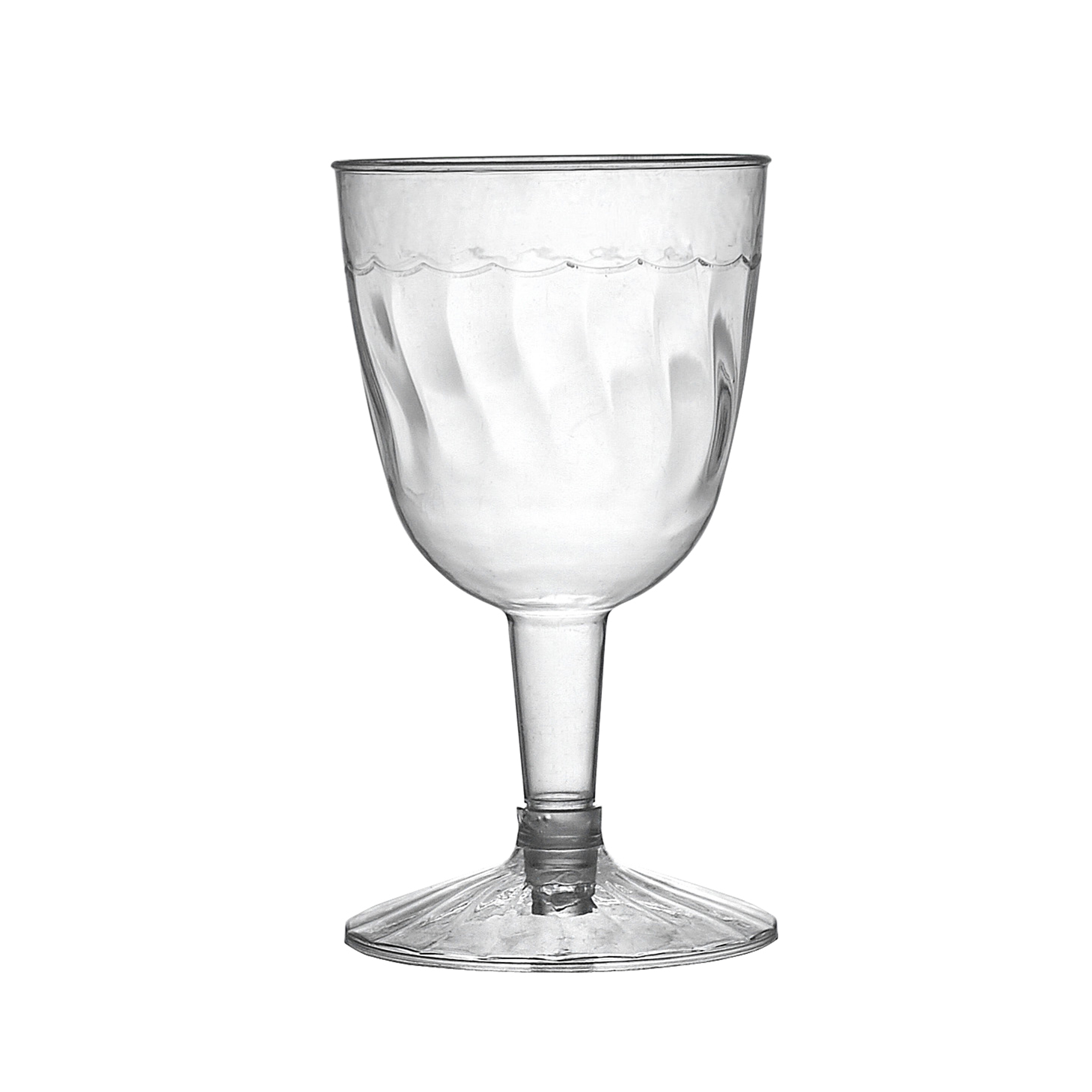 5oz Polystyrene 2-Piece Clear Wine Glass
