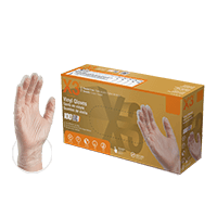 GPX3® Vinyl Powder-Free Disposable Gloves - Clear - Large - 10/100s