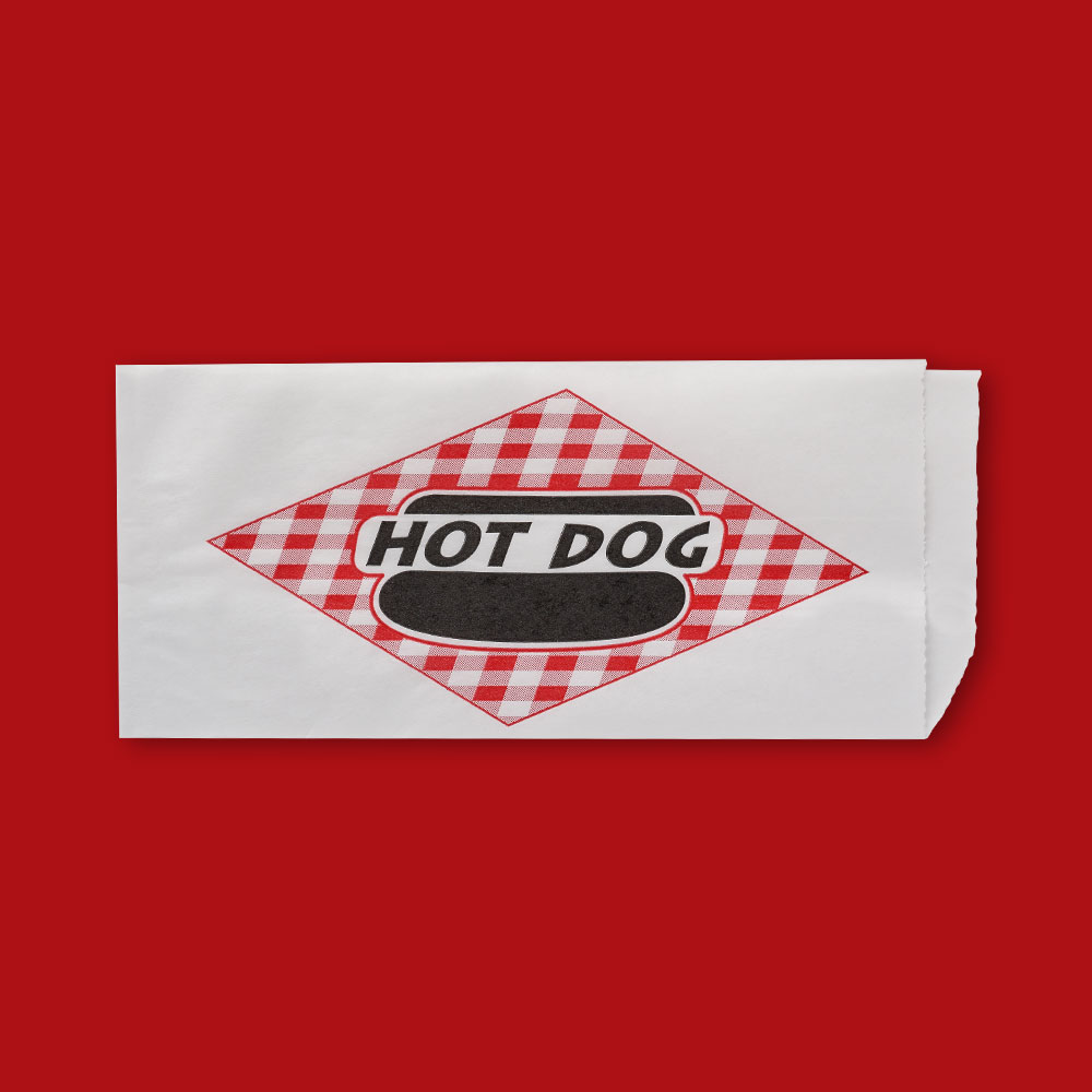3-1/2" x 2-1/4" x 8-1/4" Double Opening Hot Dog Bag