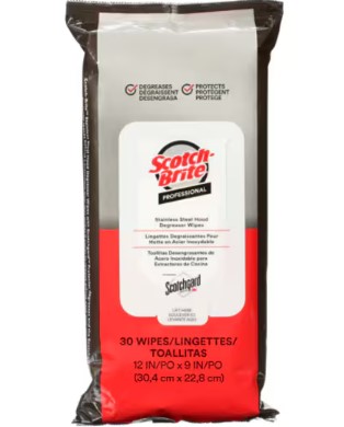 Scotch-Brite™ Stainless Steel Hood Degreaser Wipes with Scotchgard™ Protector