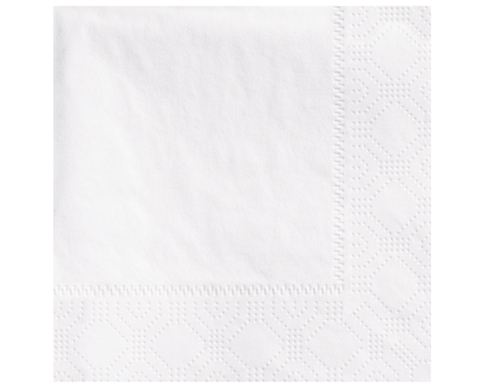 9-1/2" x 9-1/2" White 2-Ply Beverage Napkins