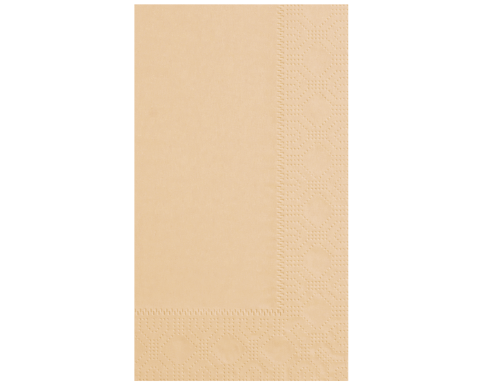 15" x 17" 2-Ply Beige Dinner Napkin 1/8 Fold