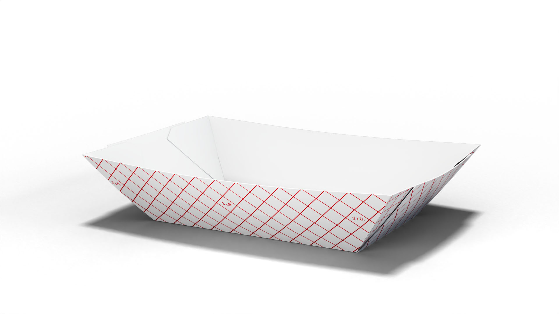 Red Plaid 3lb Poly Coated Food Tray