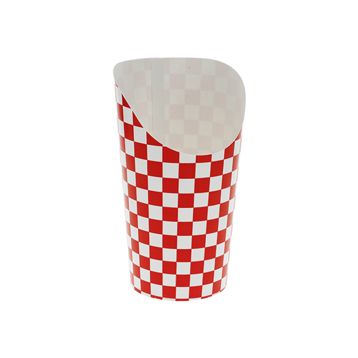 6oz Dopaco Checkerboard Red/White French Fry Scoop