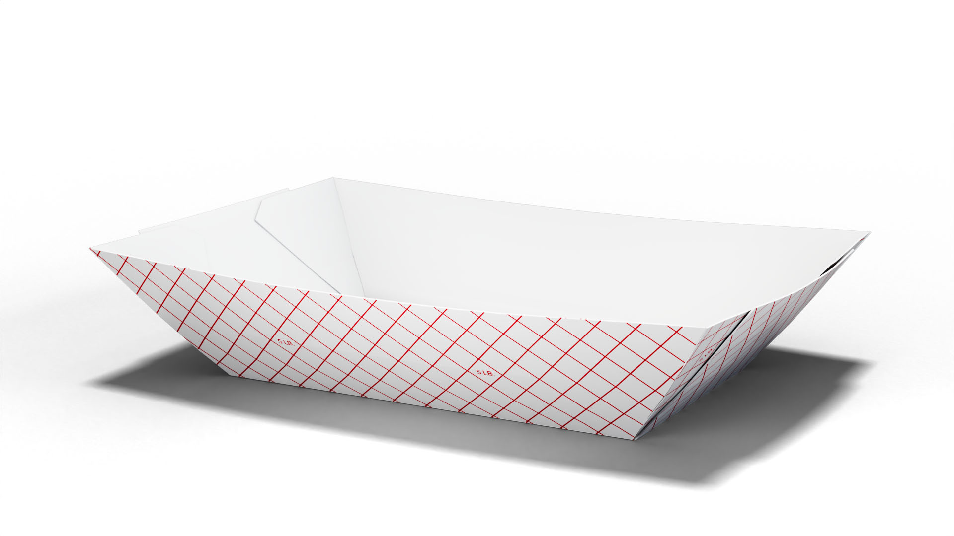 Red Plaid 5lb Poly Coated Food Tray