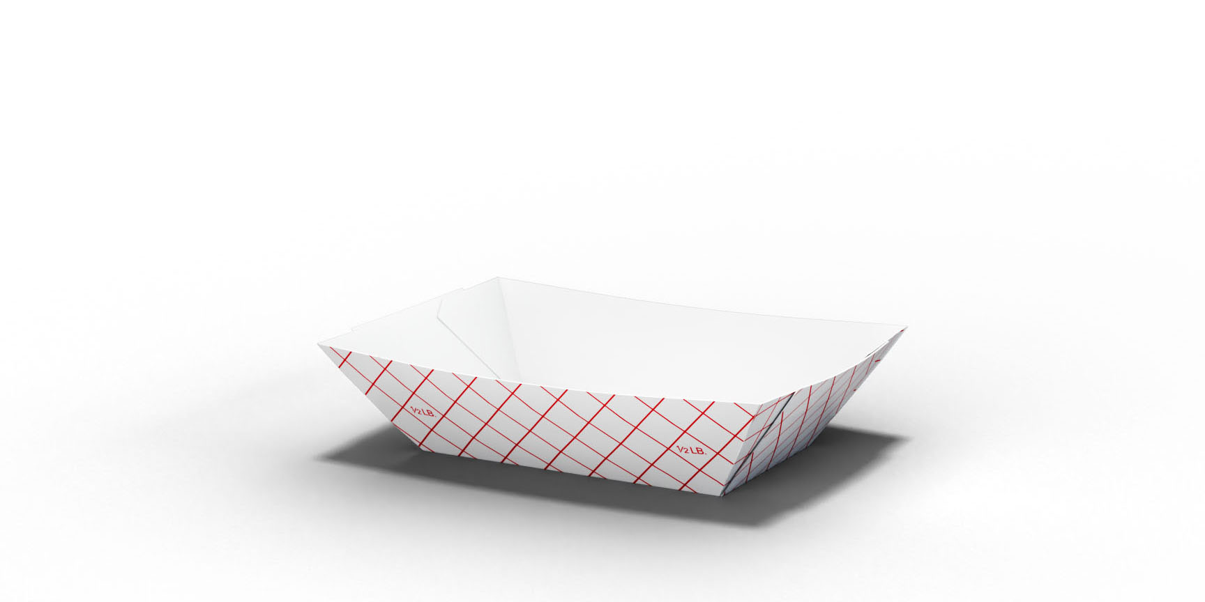 Red Plaid 0.5lb Poly Coated Food Tray