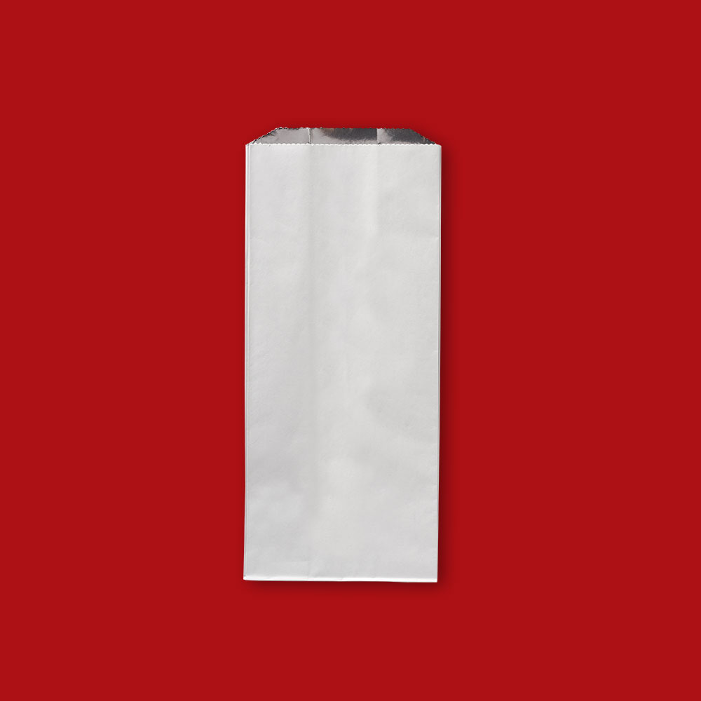 5"x3.75"x12" Plain Carry Out Bag with Foil Lining