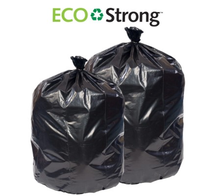 Lo-D 60 Gallon EcoStrong™ Can Liners - 38” x 58” - 1.5mil - Black