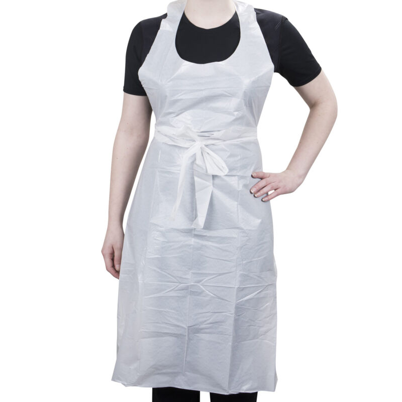 28"x46" Heavy Weight Embossed White Poly Aprons