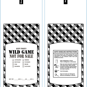 1 lb Wild Game Meat Bags With Printed Not For Sale