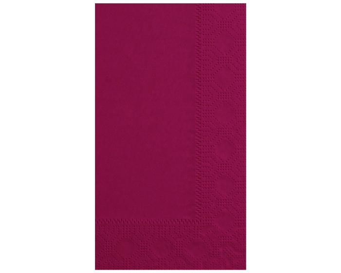 15" x 17" 2-Ply Burgundy Dinner Napkins 1/8 Fold