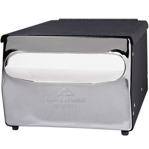 MorNap® Black & Chrome Full Fold Cafeteria Model Napkin Dispenser