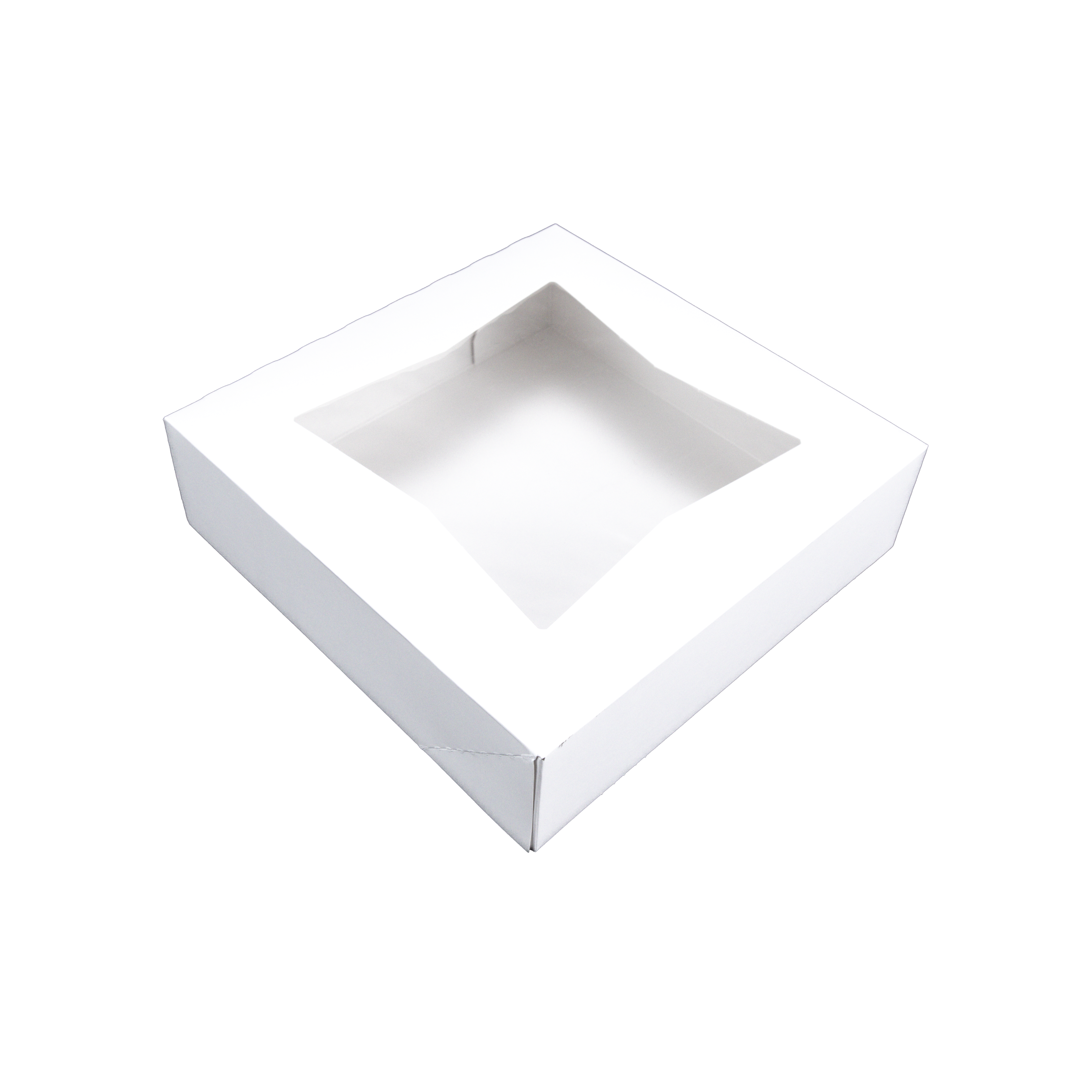 9" x 9" x 2-1/2" White Window Bakery Boxes