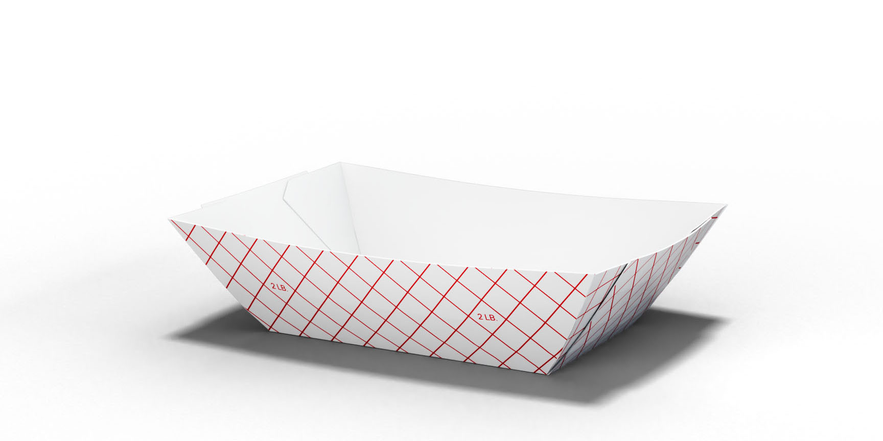 Red Plaid 2lb Poly Coated Food Tray