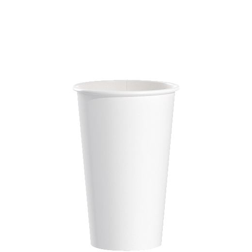 16 oz White Single Sided Poly Paper Hot Cups